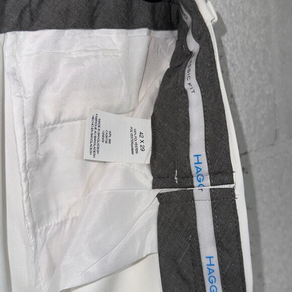 Haggar Men's 18 PRO Classic-Fit Expandable Waist Dress Pants White 42x29 $70 - Picture 8 of 10